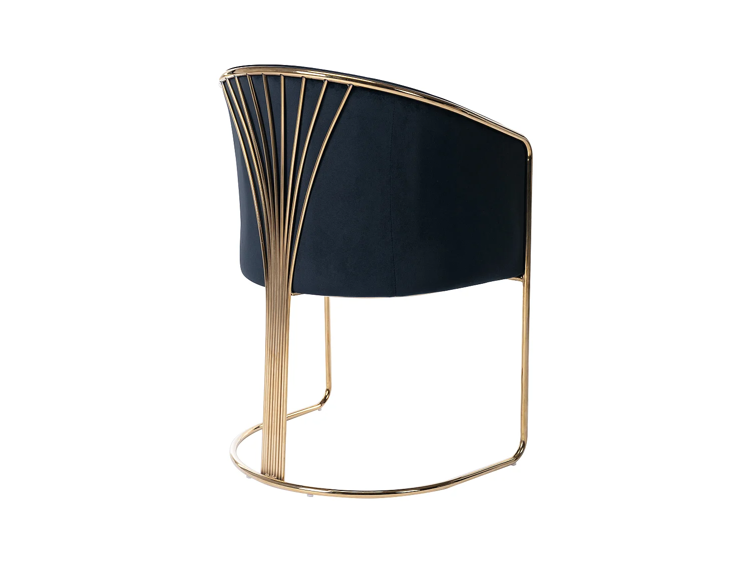 Silla con brazos de terciopelo y metal - Negro y dorado - JOSETHE de Pascal MORABITO