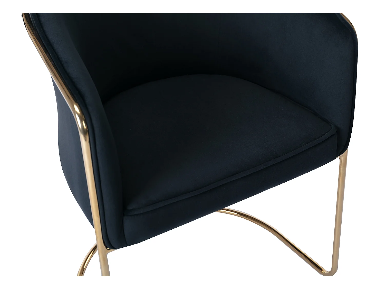 Silla con brazos de terciopelo y metal - Negro y dorado - JOSETHE de Pascal MORABITO