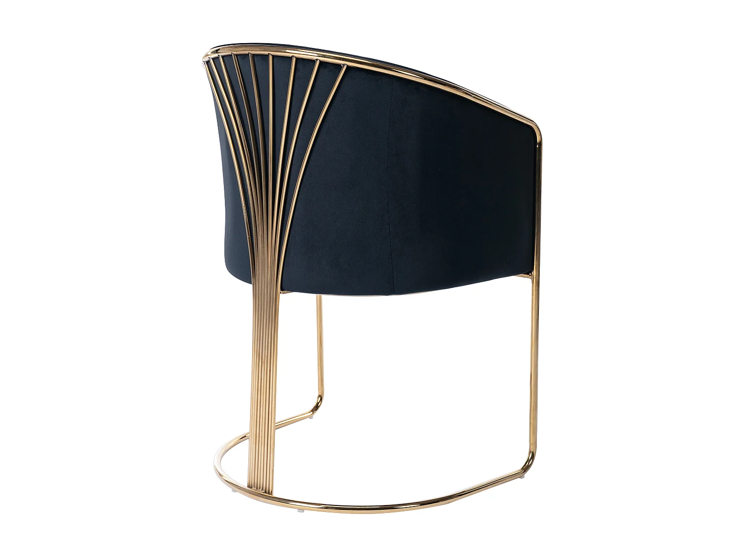 Stoel met fluweel en metalen armleuningen - Zwart en goud - JOSETHE - van Pascal Morabito