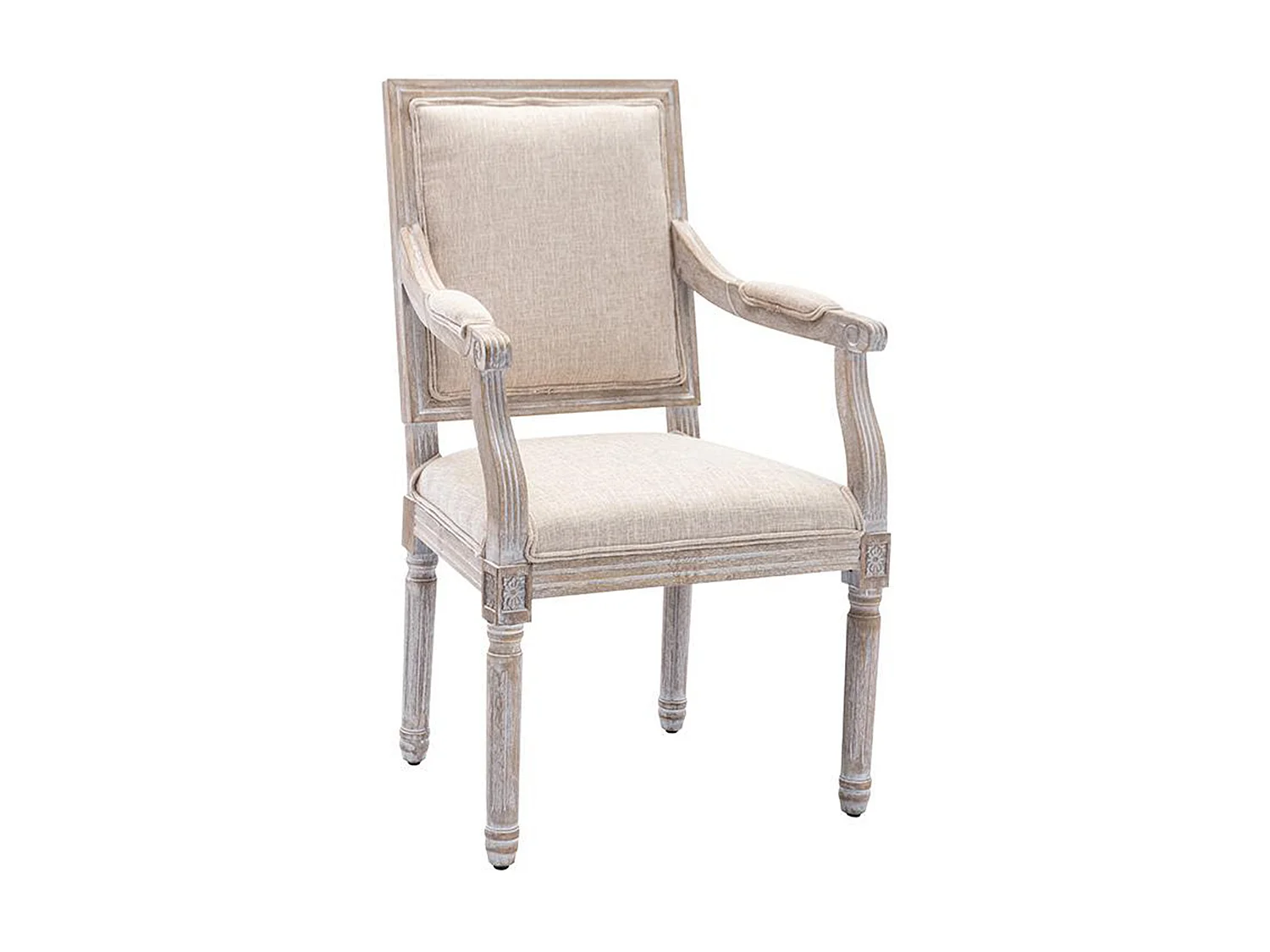 Lot de 2 chaises en tissu et bois d'hévéa - Beige - AMBOISETTE