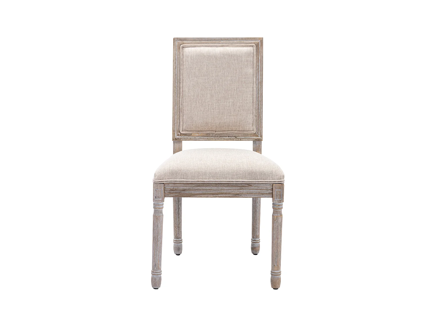 Set van 2 stoelen van stof en heveahout - Beige - AMBOISETTE