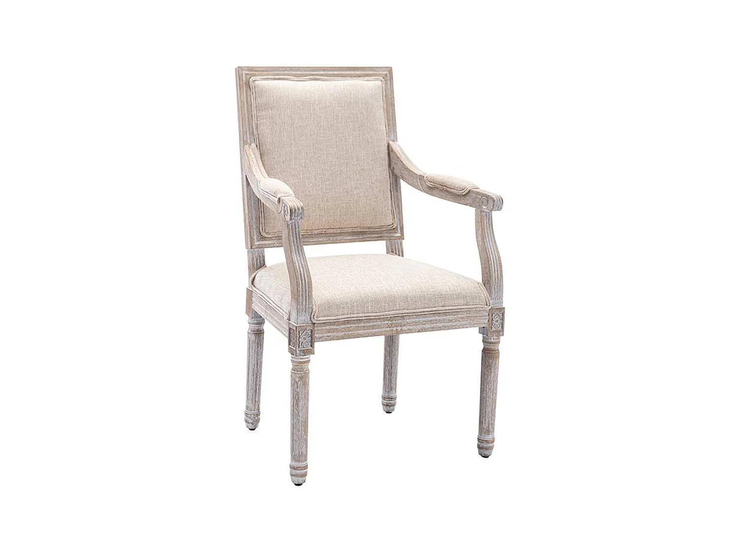 Set van 2 stoelen van stof en heveahout - Beige - AMBOISETTE