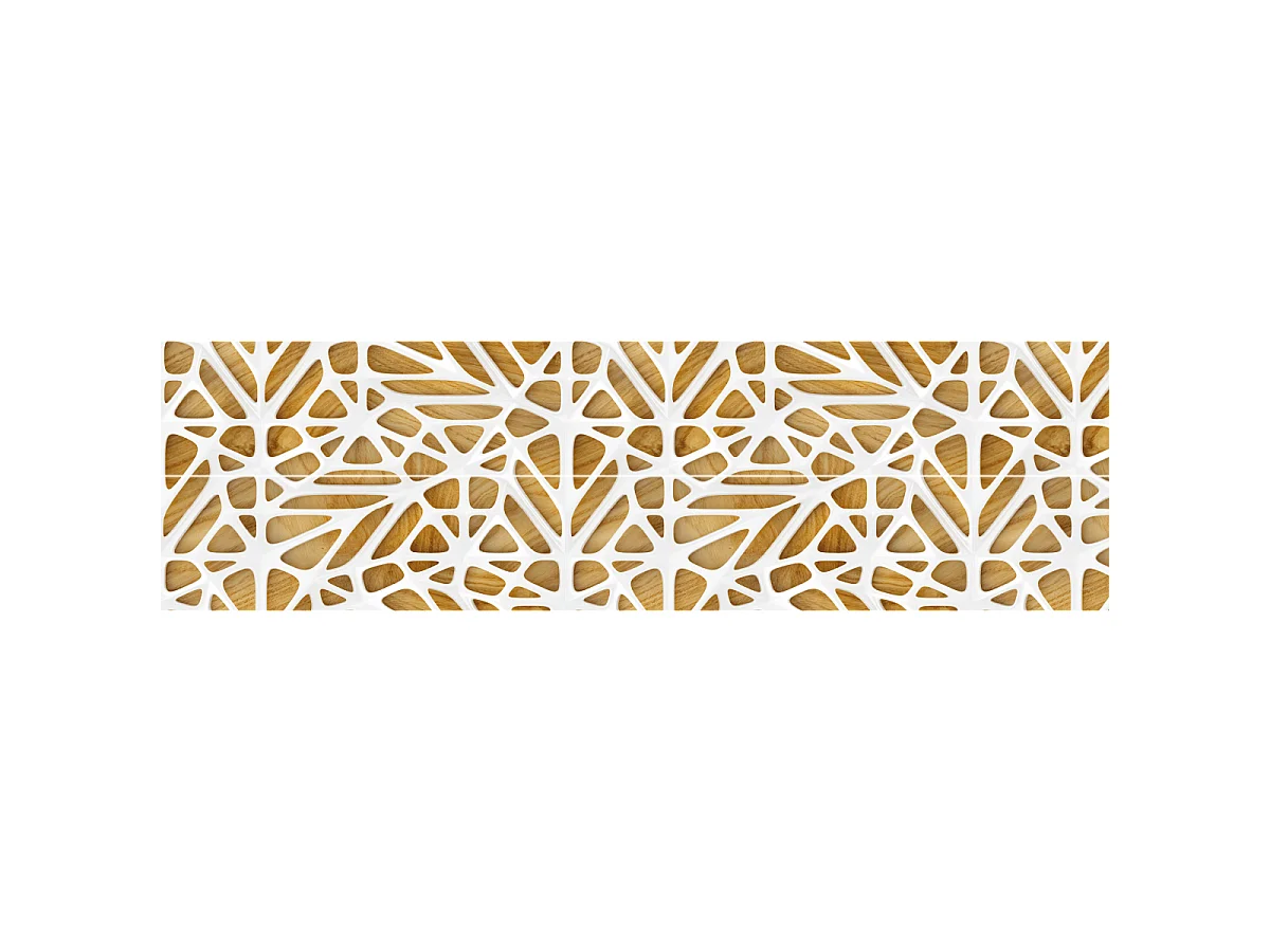 Stickers adhésifs escalier carrelages contremarche - BOIS DESIGN BLANC - 2 bandes de 12.5x87.5cm