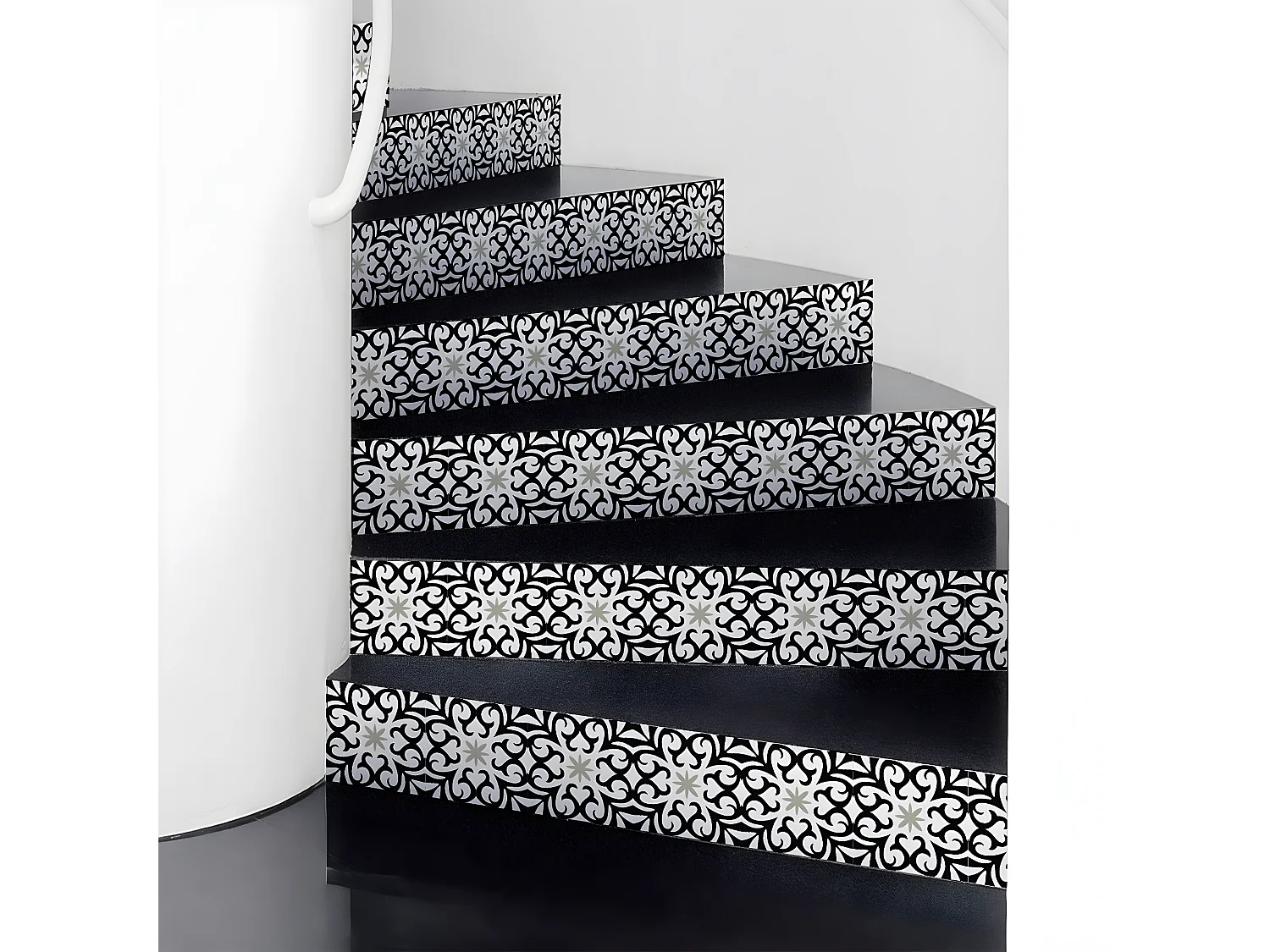 Stickers adhésifs escalier carrelages contremarche - SAVERIA - 2 bandes de 16.5x115.5cm