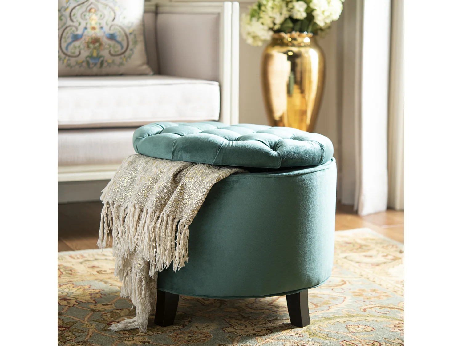 Banc & Ottomane Bleu marine 53 X 53 X 49.78 cm - Cathy