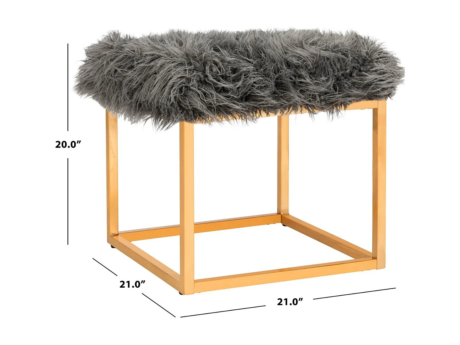 Banc & Ottomane Gris 53 X 53 X 50.8 cm - Orra