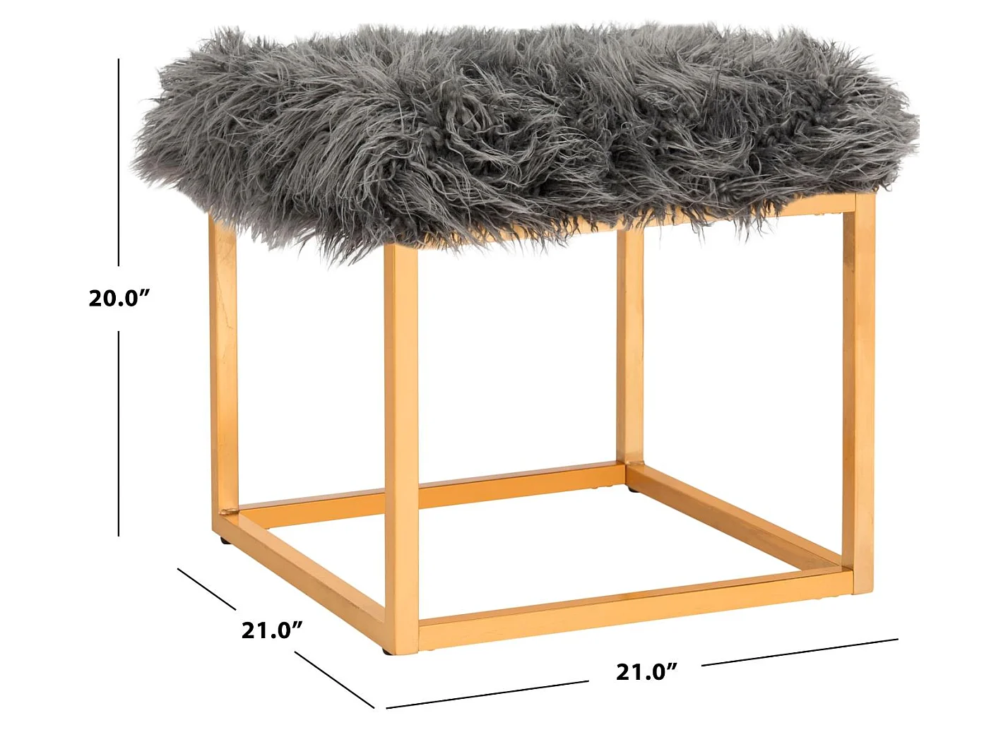 Banc & Ottomane Gris 53 X 53 X 50.8 cm - Orra