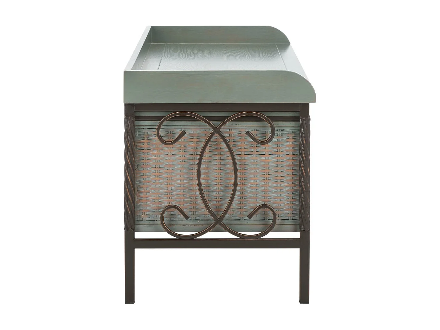 Banc & Ottomane Etain antique et gris français 40 X 84 X 50.8 cm - Marcelle