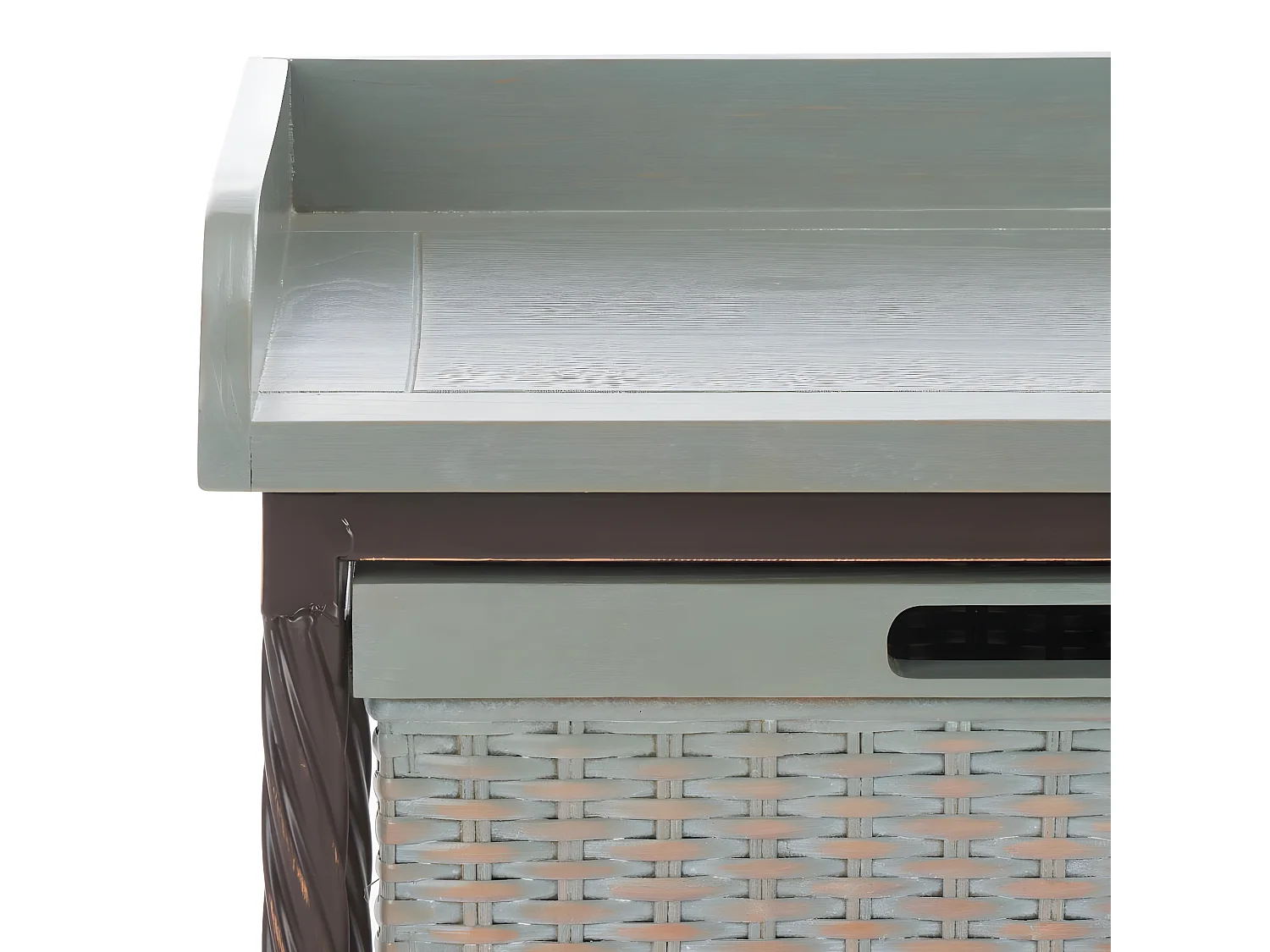 Banc & Ottomane Etain antique et gris français 40 X 84 X 50.8 cm - Marcelle