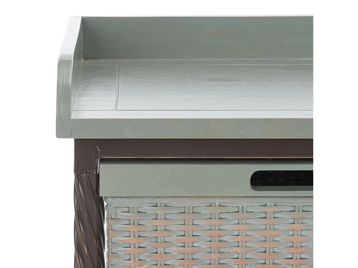 Banc & Ottomane Etain antique et gris français 40 X 84 X 50.8 cm - Marcelle