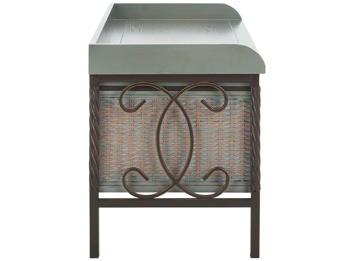 Banc & Ottomane Etain antique et gris français 40 X 84 X 50.8 cm - Marcelle