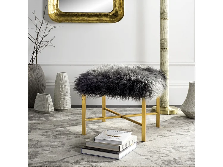 Banc & Ottomane Gris 51 X 51 X 45.72 cm - Gustie