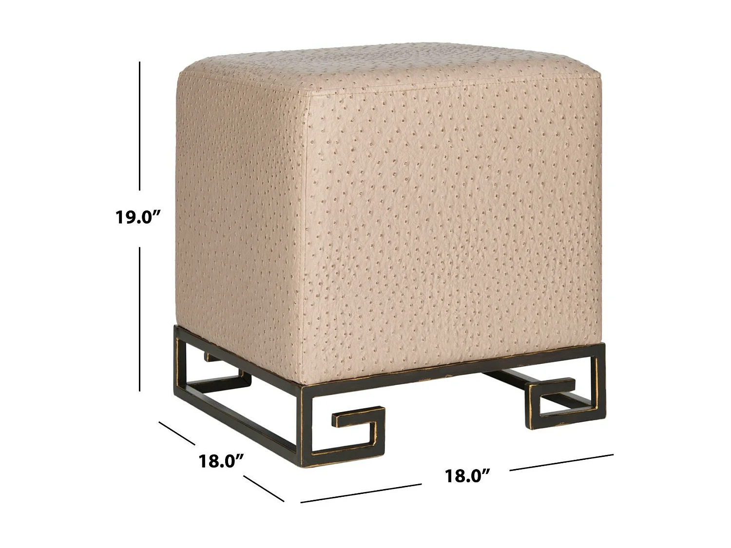 Banc & Ottomane Taupe et or 46 X 46 X 48.26 cm - Lurline