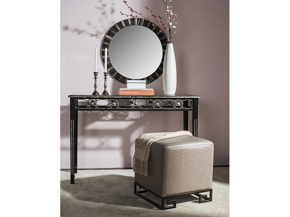 Banc & Ottomane Taupe et or 46 X 46 X 48.26 cm - Lurline