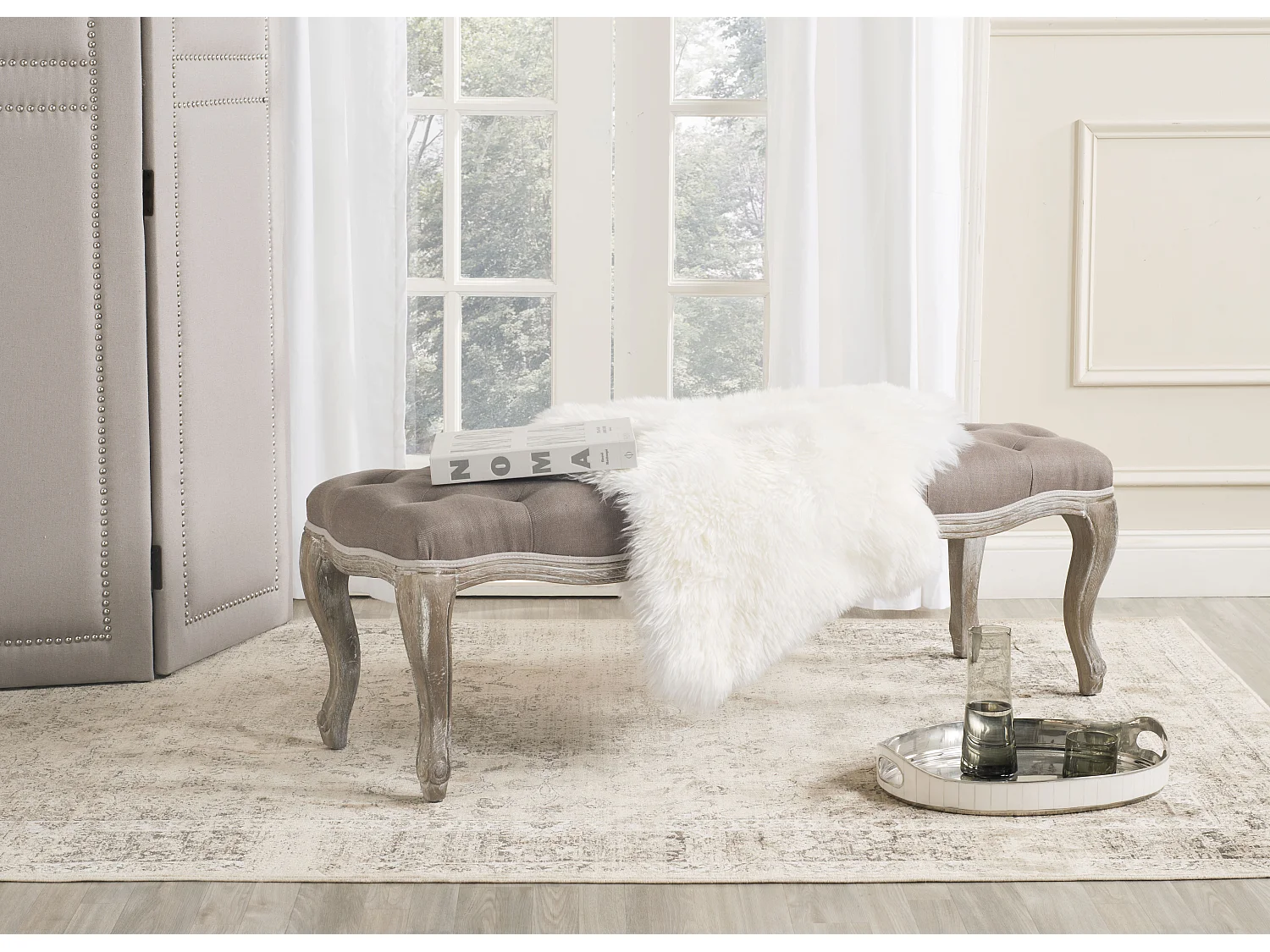 Banc & Ottomane Marron 45 X 133 X 44.45 cm - Ardyce