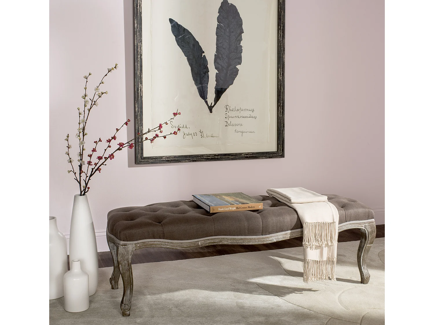 Banc & Ottomane Marron 45 X 133 X 44.45 cm - Ardyce