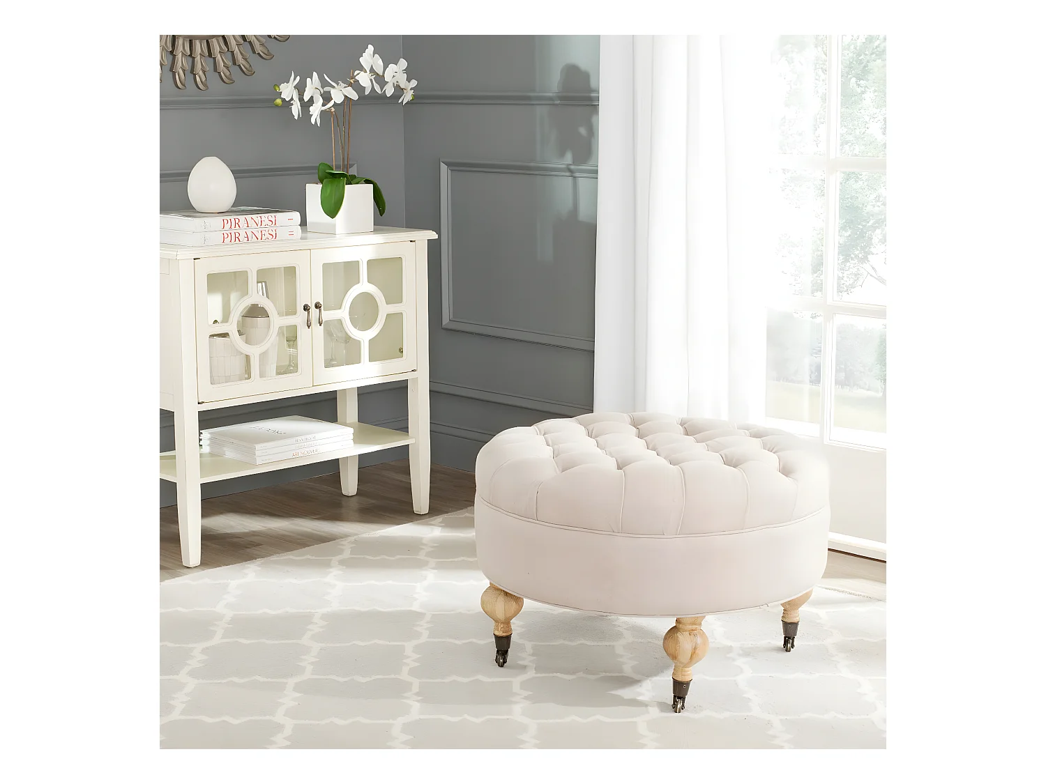Banc & Ottomane Taupe 69 X 69 X 46.48 cm - Carolee