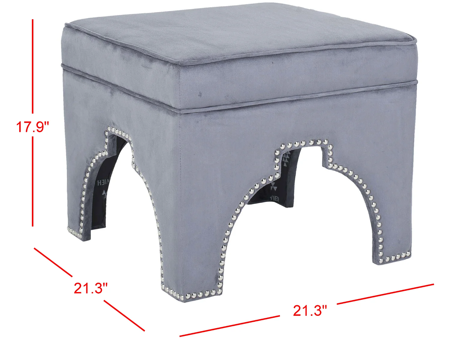 Banc & Ottomane Gris 54 X 54 X 45.46 cm - Thomasina
