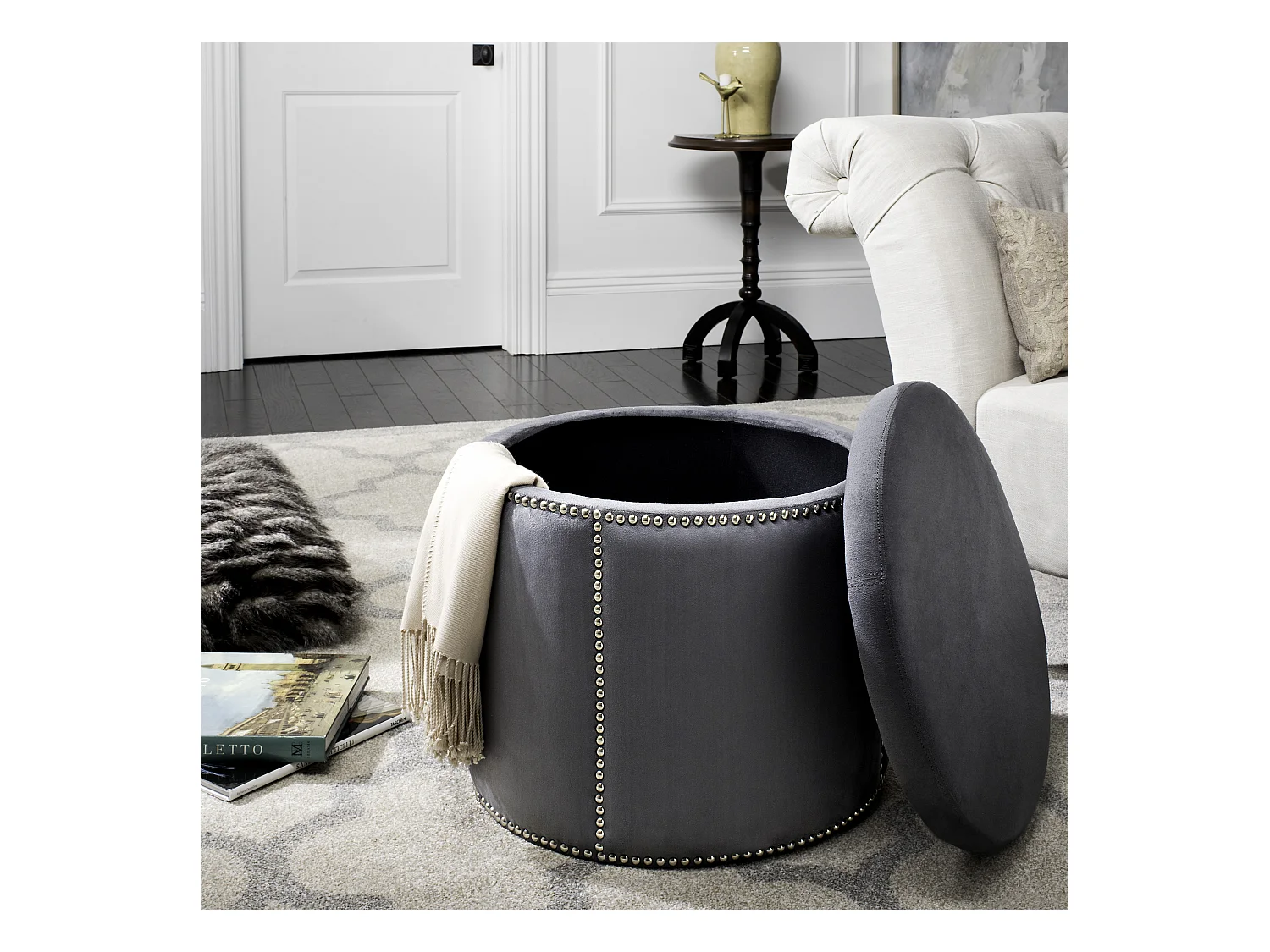 Banc & Ottomane Prune 56 X 56 X 48 cm - Nira