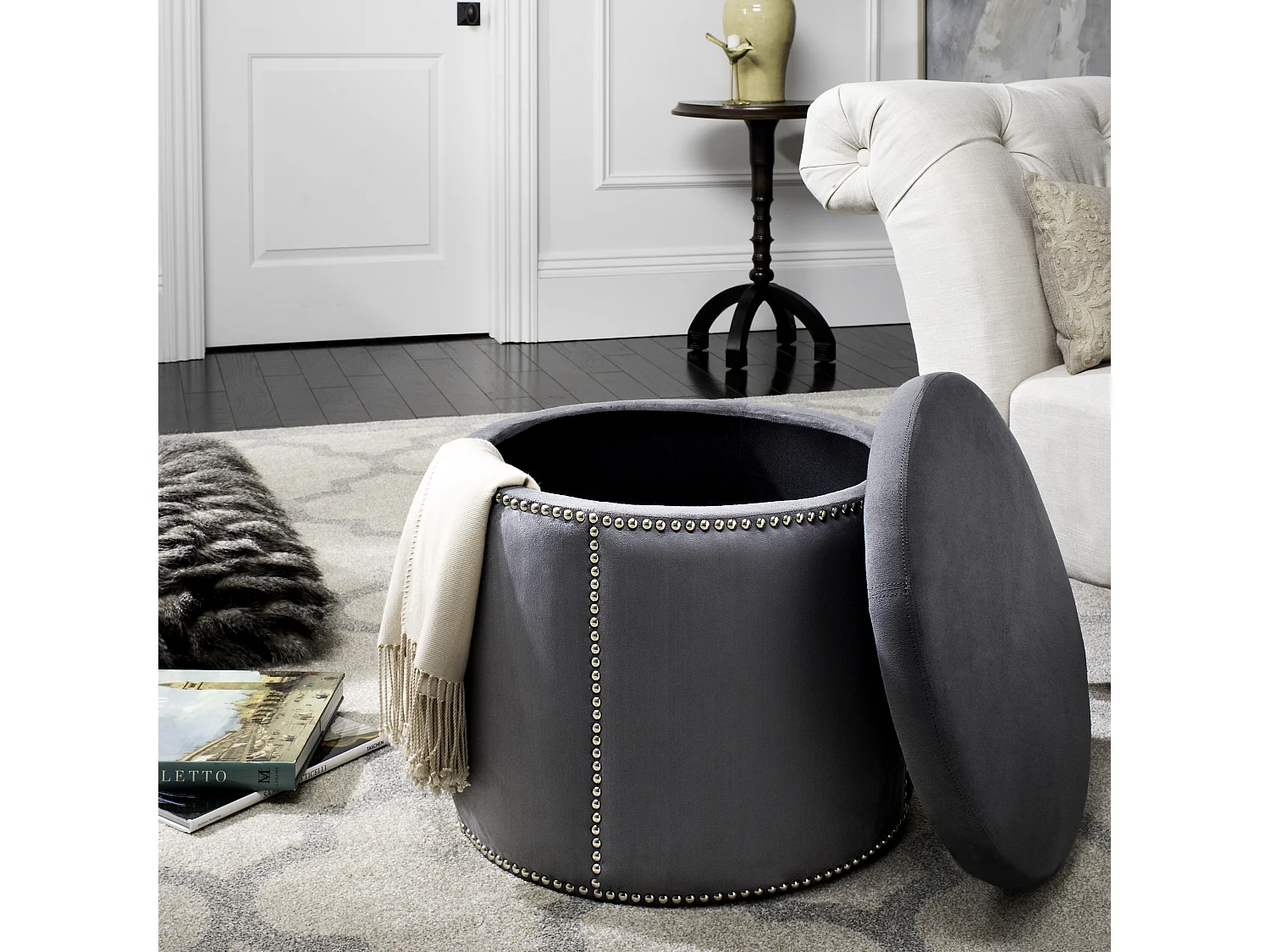 Banc & Ottomane Prune 56 X 56 X 48 cm - Nira