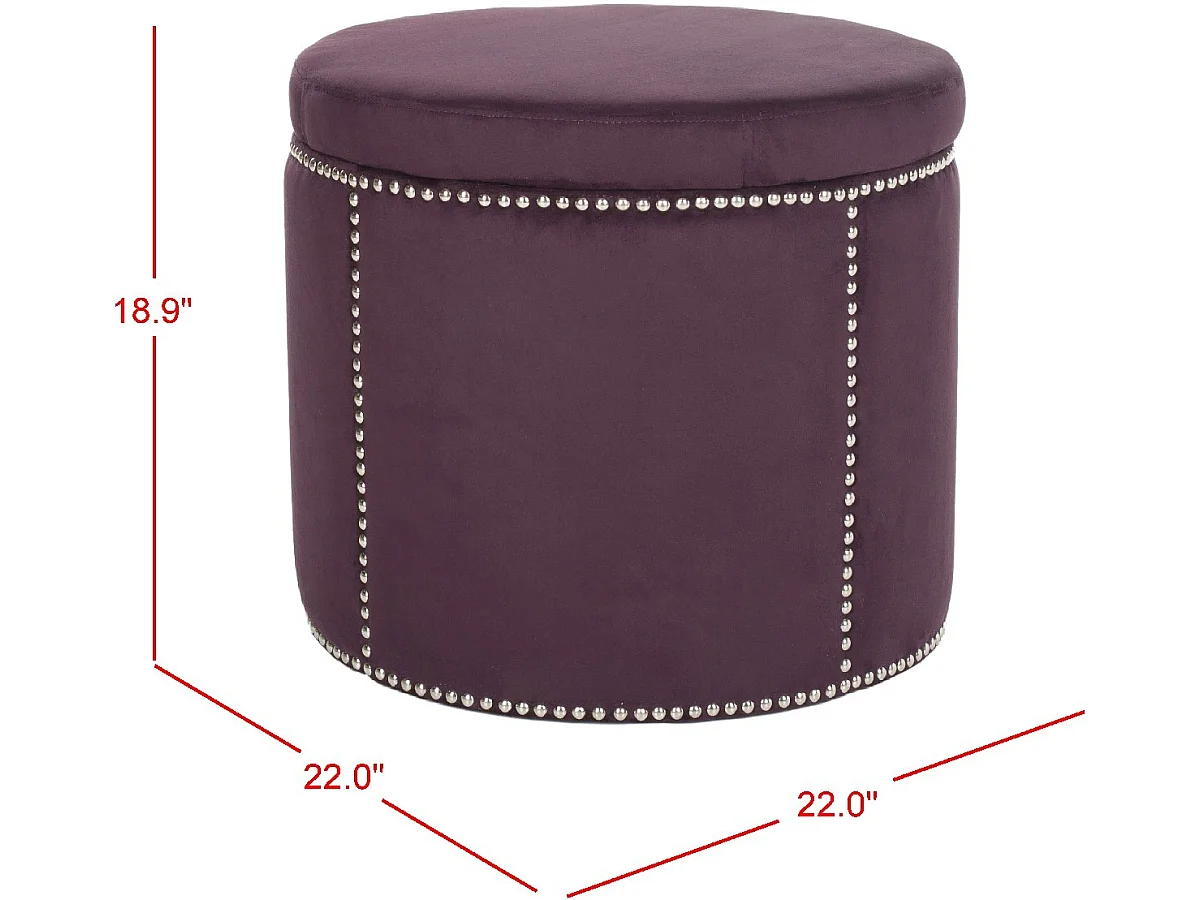 Banc & Ottomane Prune 56 X 56 X 48 cm - Nira
