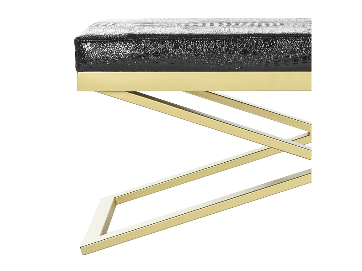 Banc & Ottomane Noir & Crocodile 46 X 110 X 45.72 cm - Almina