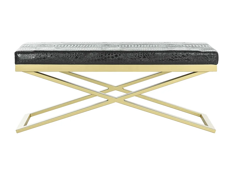 Banc & Ottomane Noir & Crocodile 46 X 110 X 45.72 cm - Almina