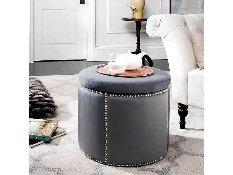 Banc & Ottomane Gris 56 X 56 X 48 cm - Nira