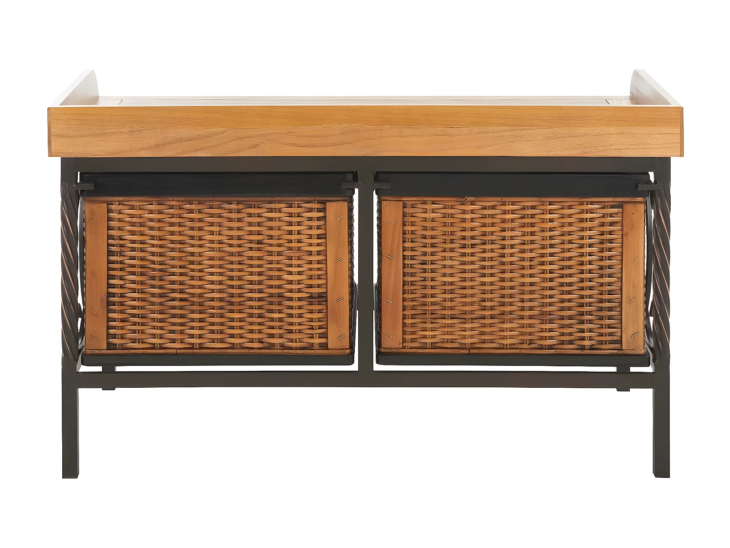 Banc & Ottomane Étain et frêne 40 X 84 X 50.8 cm - Marcelle