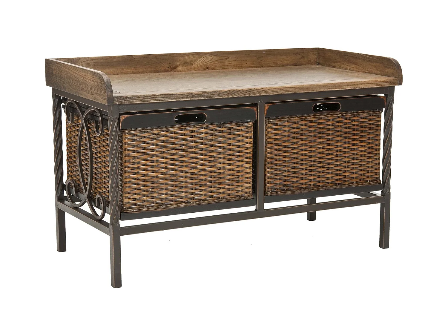 Banc & Ottomane Étain et frêne 40 X 84 X 50.8 cm - Marcelle