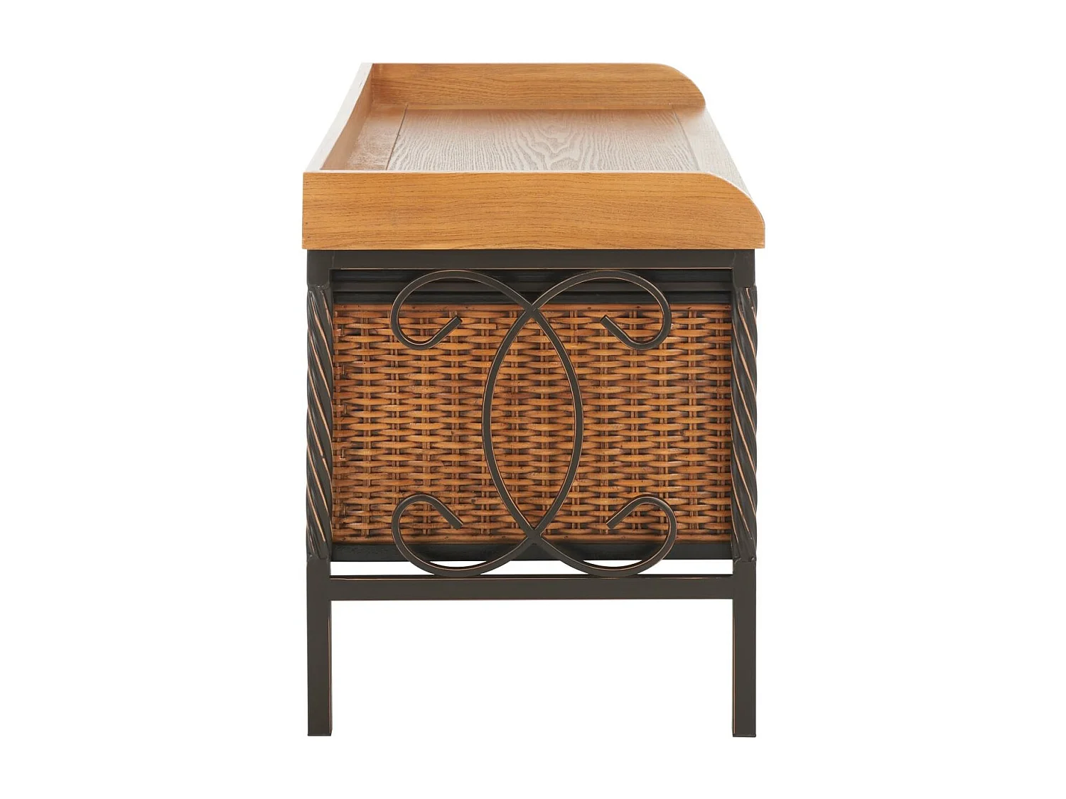 Banc & Ottomane Étain et frêne 40 X 84 X 50.8 cm - Marcelle