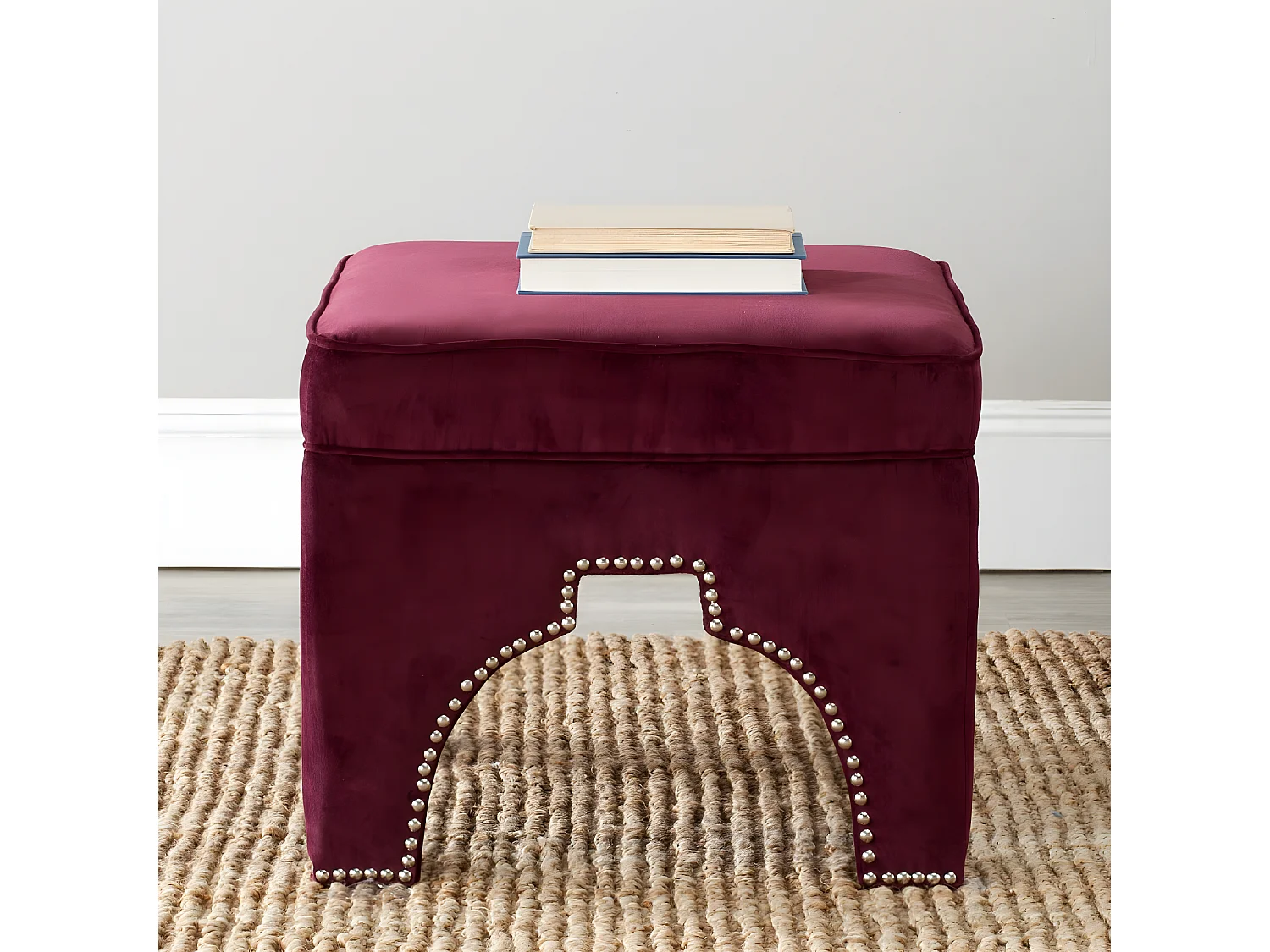 Banc & Ottomane Bordeaux 54 X 54 X 45.46 cm - Thomasina