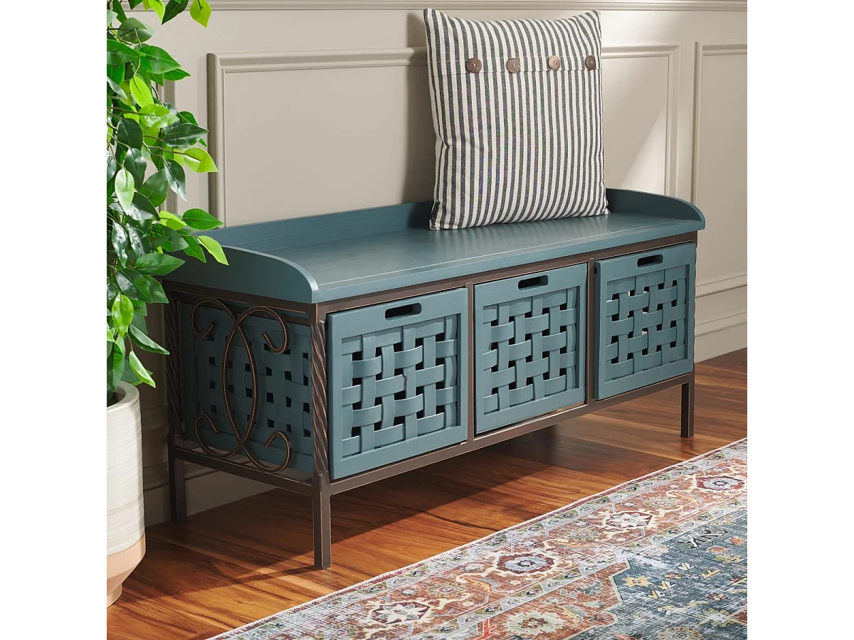 Banc & Ottomane Sarcelle 39 X 108 X 50.8 cm - Romaine