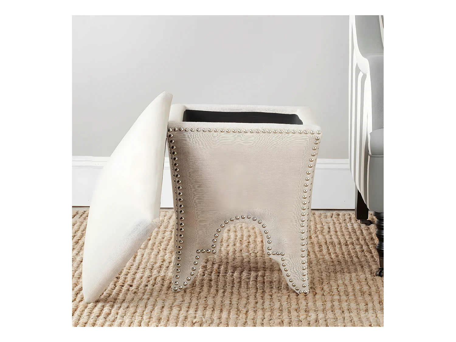 Banc & Ottomane Beige 41 X 41 X 53.59 cm - Paulette