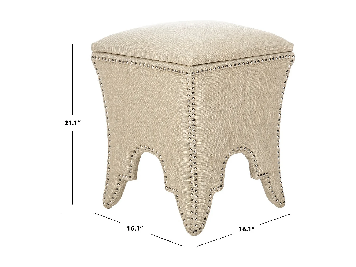 Banc & Ottomane Beige 41 X 41 X 53.59 cm - Paulette