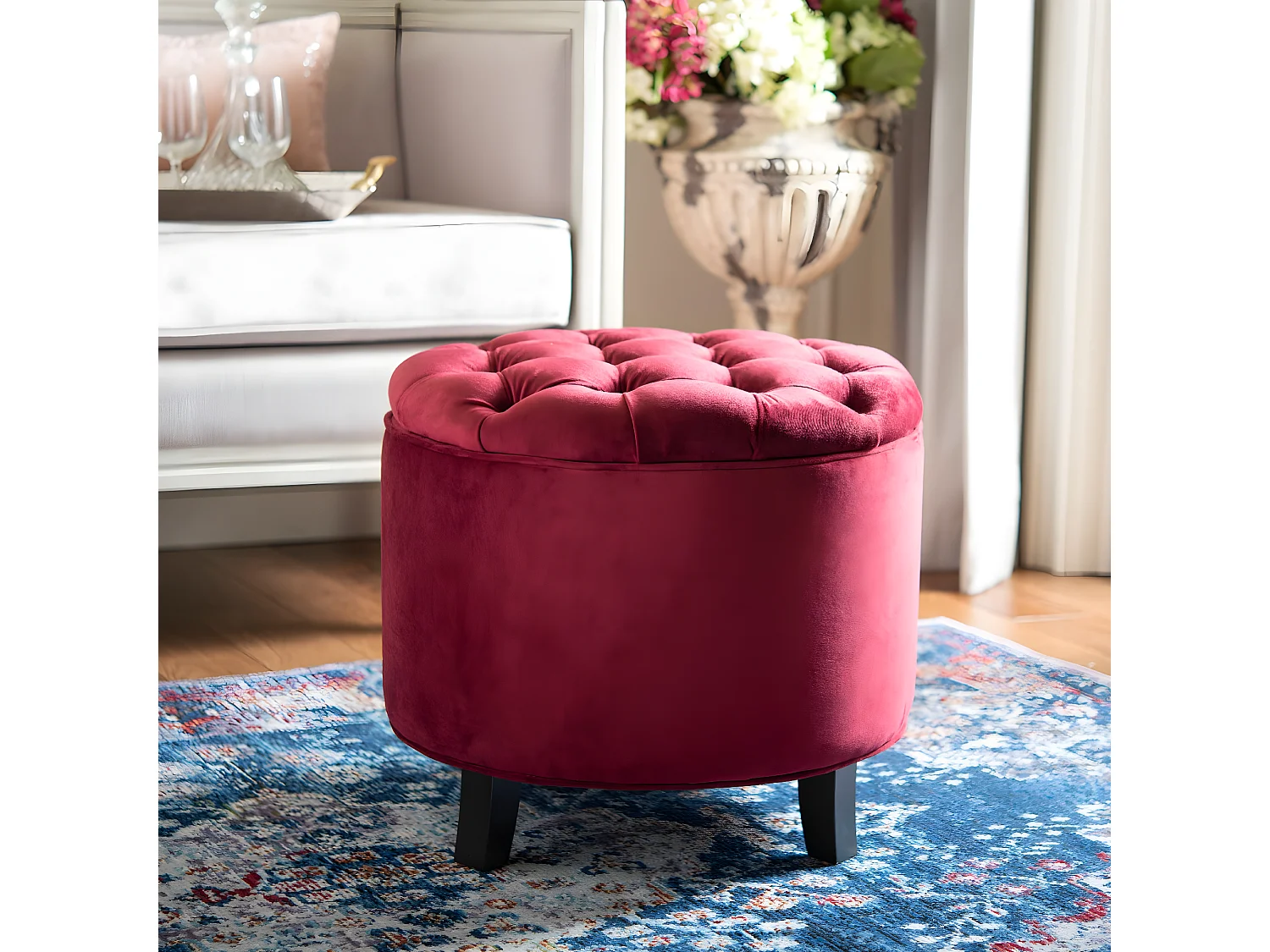 Banc & Ottomane Merlot 53 X 53 X 49.78 cm - Cathy