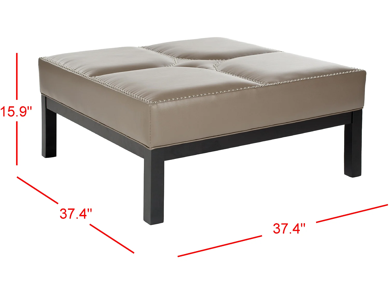 Pouf Argile 95 x 95 x 46 cm - Sharlene