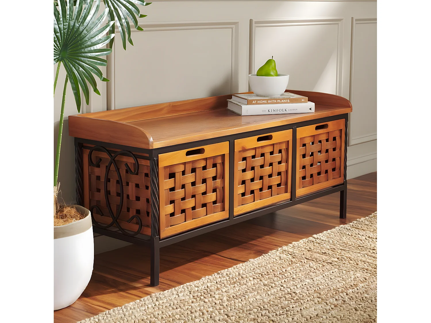 Banc & Ottomane Chêne 39 X 108 X 50.8 cm - Romaine