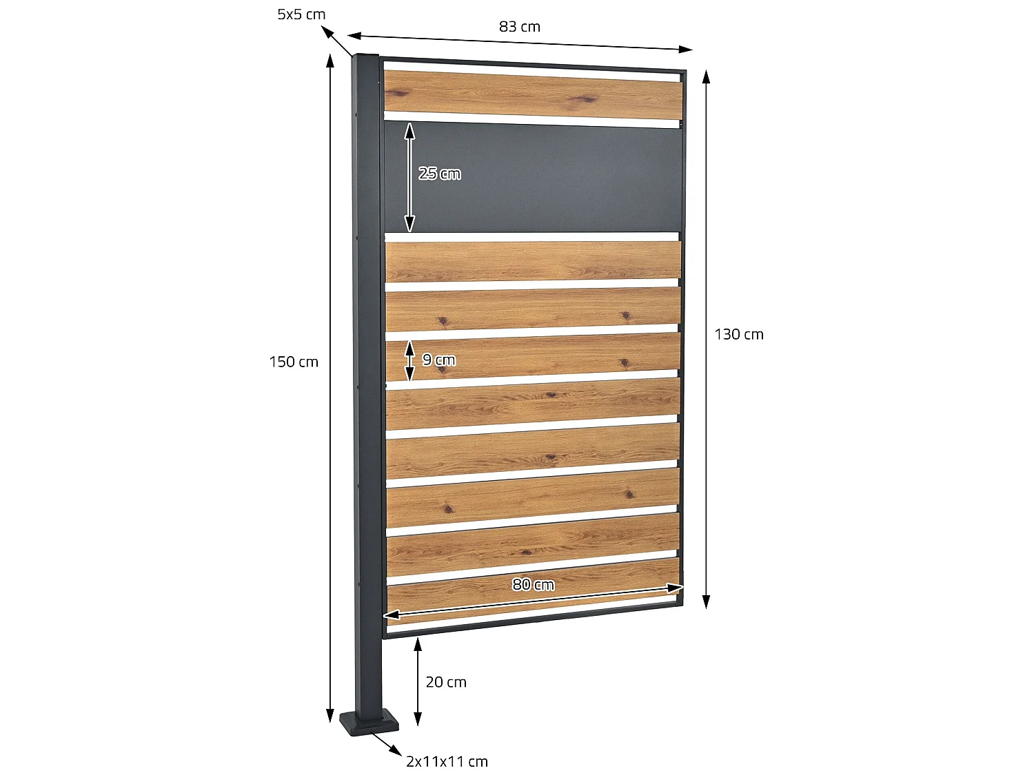 7x Éléments de clôture extensible pour poubelles 411 x 150 cm