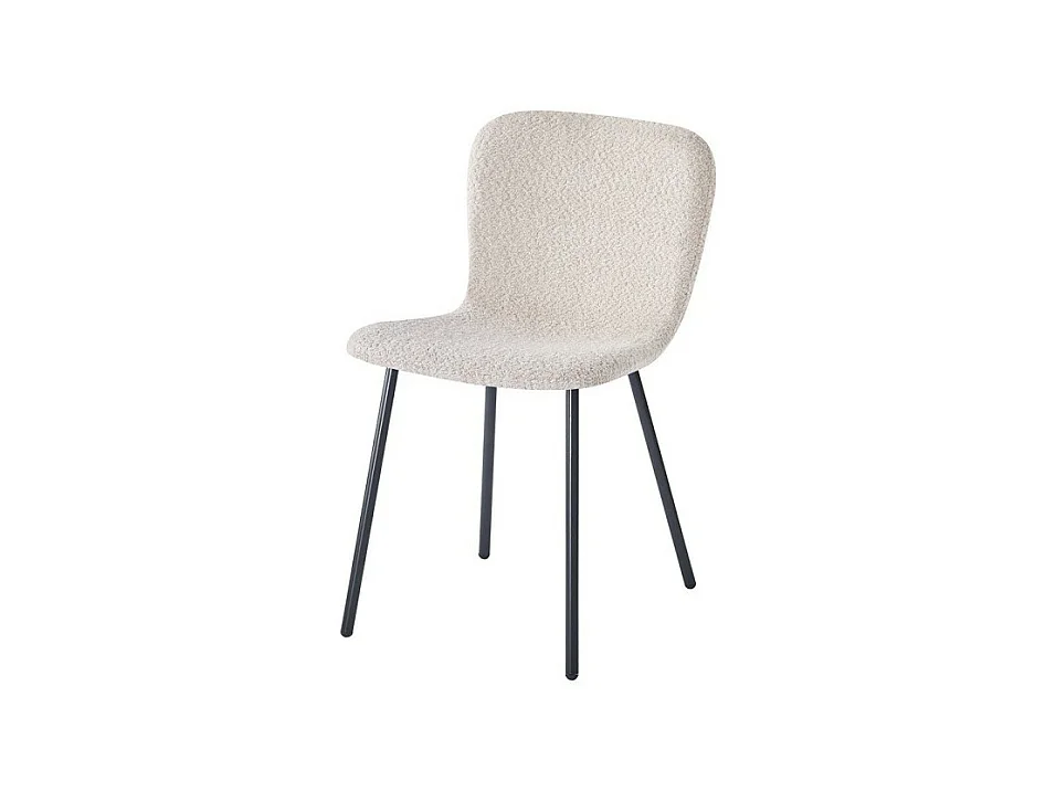 Chaise revêtement bouclé pour salle à manger coloris sable. Collection ALCAN