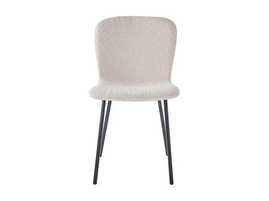 Eetkamerstoel met bouclé bekleding in zandkleur. Collectie ALCAN