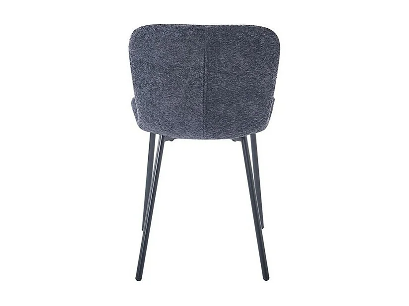 Cadeira com revestimento bouclé para sala de jantar na cor cinza escuro. Coleção ALCAN