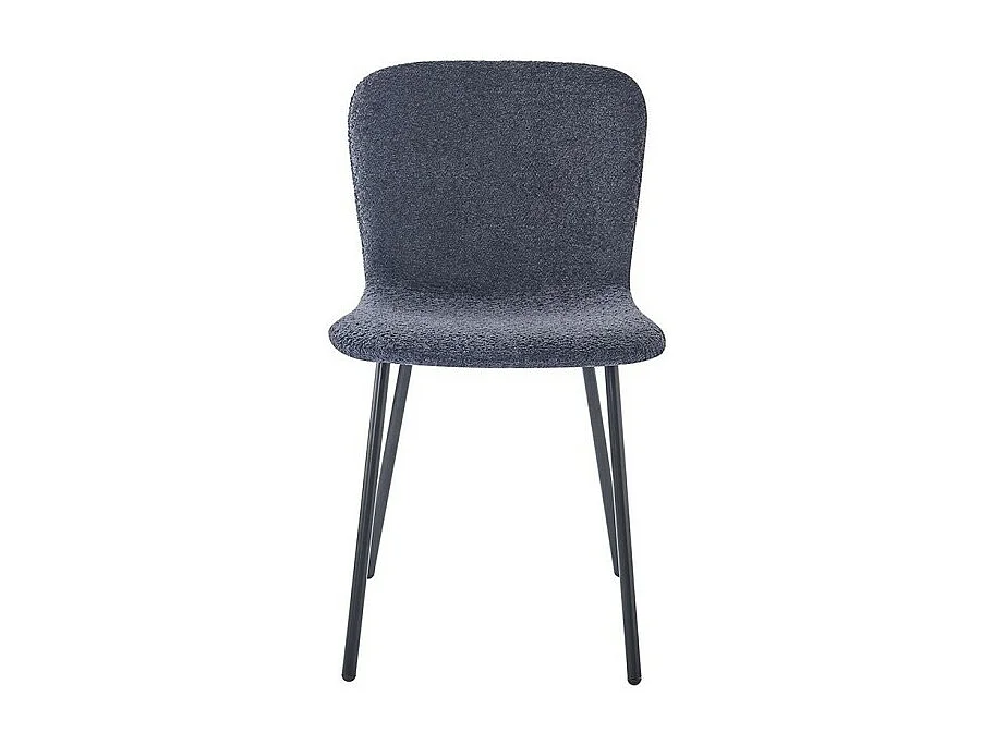 Cadeira com revestimento bouclé para sala de jantar na cor cinza escuro. Coleção ALCAN