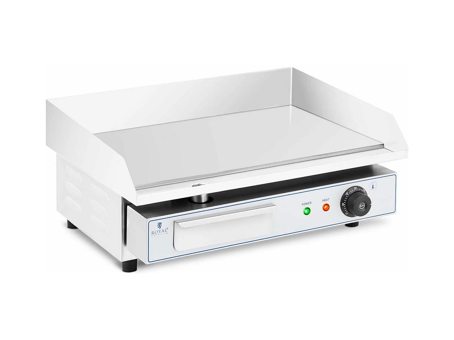 Plancha elétrica profissional em aço inoxidável para mesa de restaurante 1 queimador 55 x 40 cm (3.000 watts, 550 x 400 mm, liso) 14_0004070