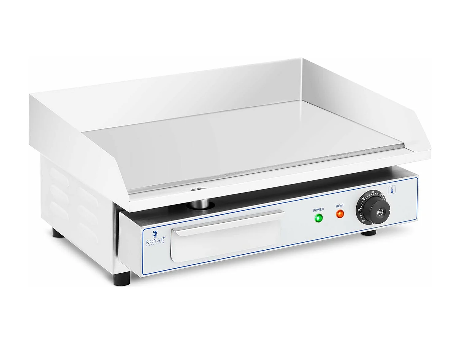 Plancha elétrica profissional em aço inoxidável para mesa de restaurante 1 queimador 55 x 40 cm (3.000 watts, 550 x 400 mm, liso) 14_0004070