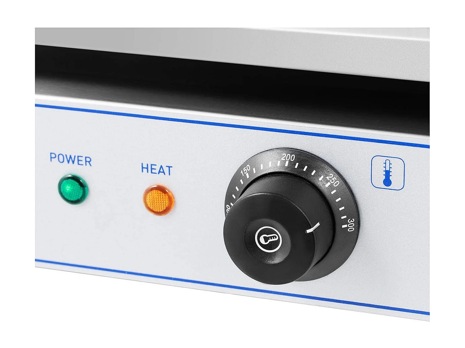 Plancha elétrica profissional em aço inoxidável para mesa de restaurante 1 queimador 55 x 40 cm (3.000 watts, 550 x 400 mm, liso) 14_0004070