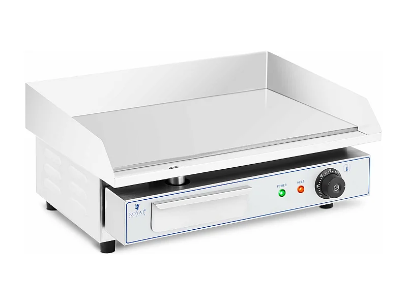 Plancha elétrica profissional em aço inoxidável para mesa de restaurante 1 queimador 55 x 40 cm (3.000 watts, 550 x 400 mm, liso) 14_0004070