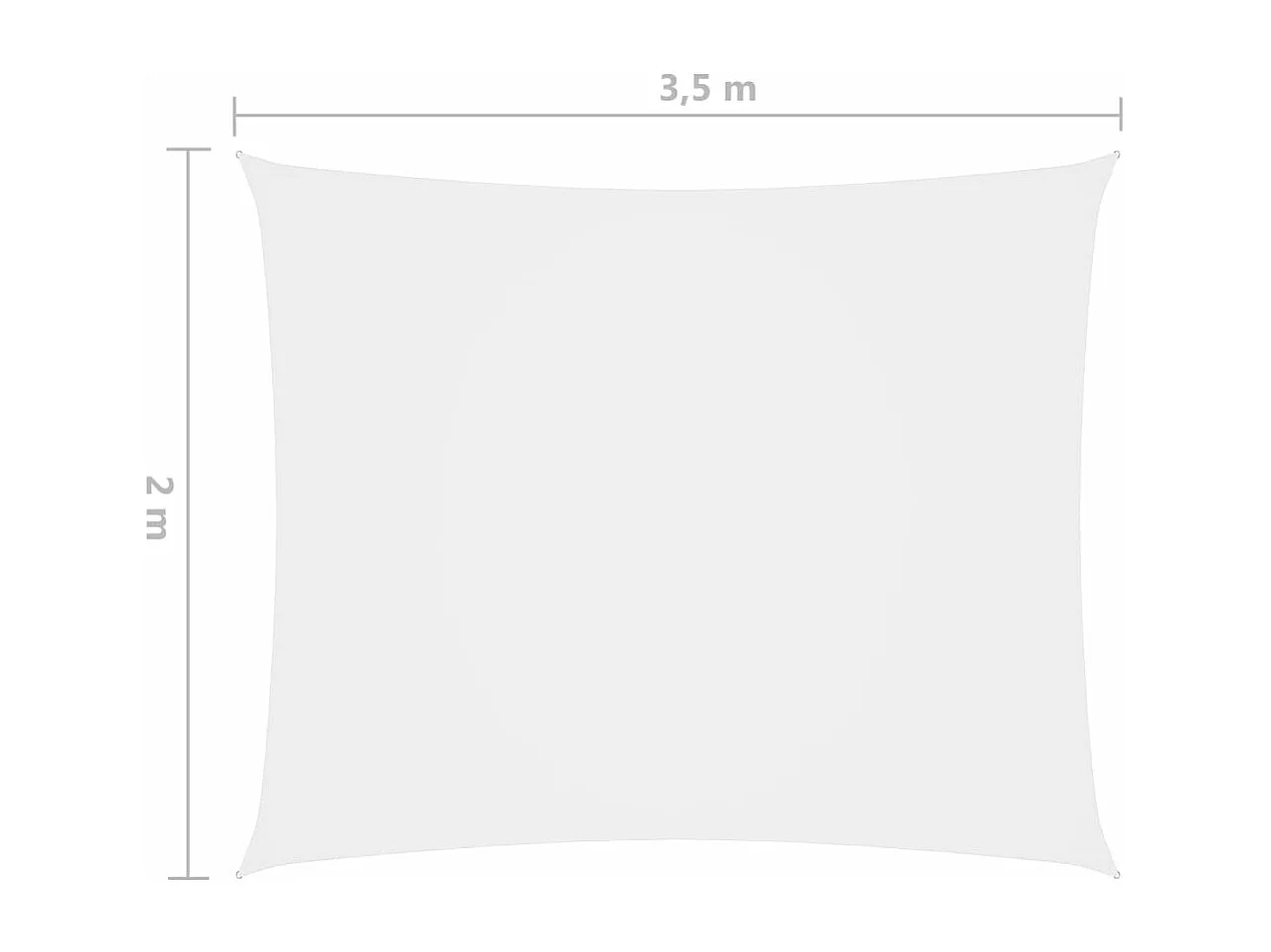 Toldo tipo vela parasol rectangular tela Oxford 2 x 3,5 m blanco 02_0009603