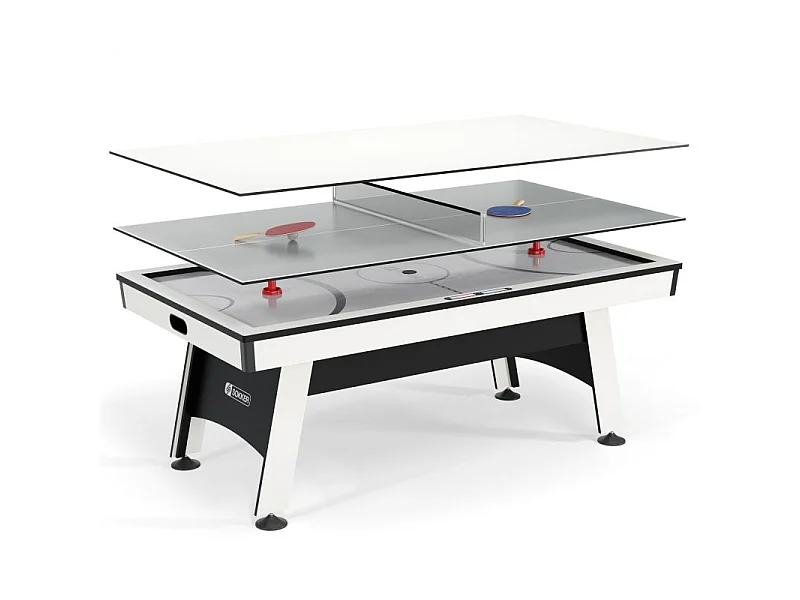 Table multi-jeux 3 en 1 - Samurai - Air Hockey, Ping-Pong et convertible Table dînatoire