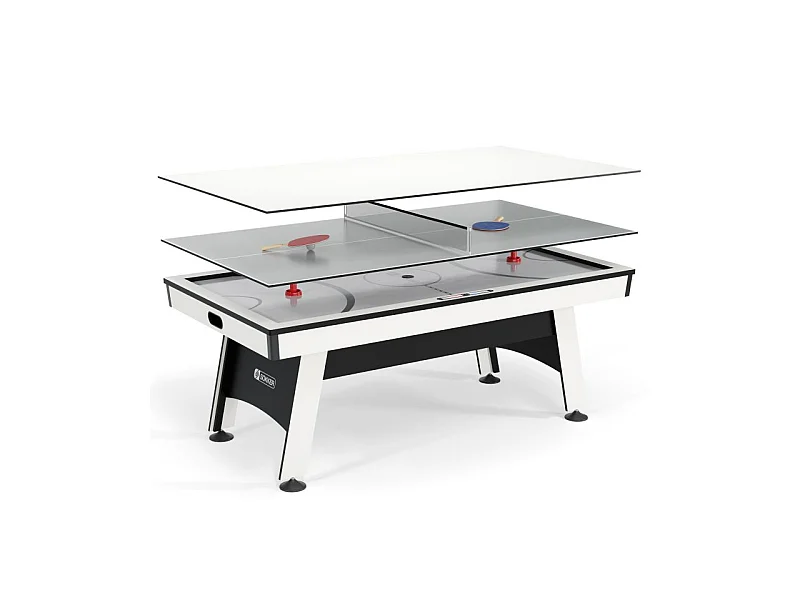 Table multi-jeux 3 en 1 - Samurai - Air Hockey, Ping-Pong et convertible Table dînatoire